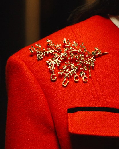 44K views · 2.8K reactions | A closer look at the details of Gucci Aria including crystal-covered hearts and a riding helmet with the words “SAVOY club”—a tribute to The Savoy London hotel where founder Guccio Gucci worked as a liftboy in his youth. In the centenary year of the House, for the first time, pieces from Hortus Deliciarum—Gucci’s High Jewelry collection by Alessandro Michele—are presented on the runway. Watch the full film in our Facebook account. | Gucci | Facebook