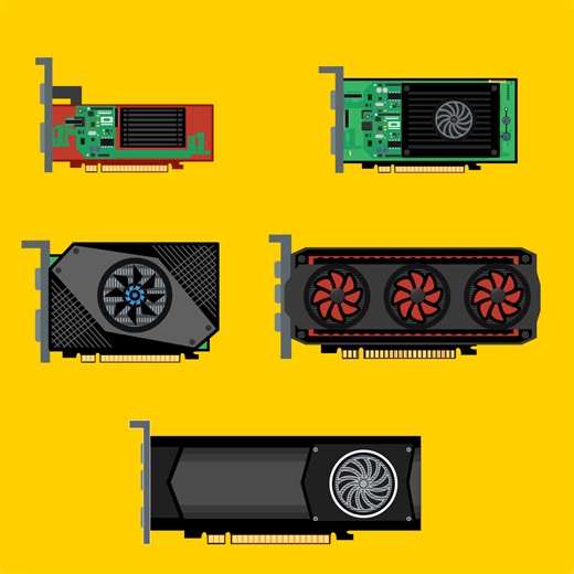 PC hardware (CPU, GPU, Motherboard) and software icons by lowendplay