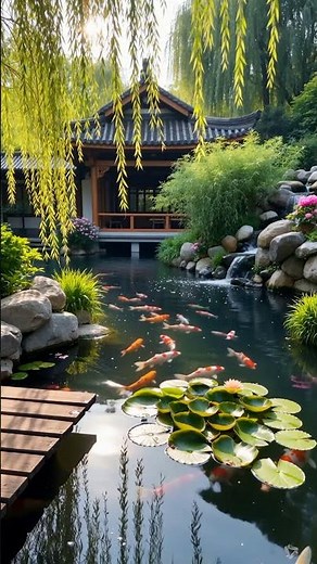 The Beauty of a Japanese Garden Pond