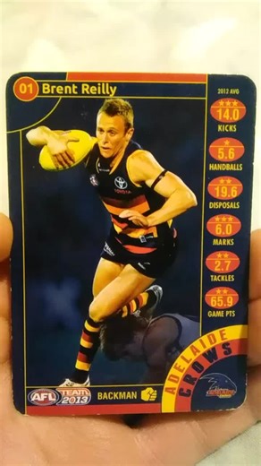 Brent Reilly 2013 Adelaide Crows AFL Card Collection
