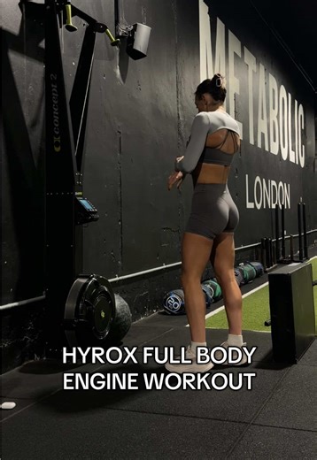 Spicy Hyrox Workout! 🌶️🌶️ Perfect prep for the ergs and tough stations if you're short for time or space in the gym 250m Ski 10 Burpees Over Platform 25 Wall Balls 4kg 25m Sled Pull 80kg 1 Min Rest Repeat x 5 25 MinuteTime Cap #fullbodyworkout #hyroxworkout #gymgirl #fittok #gymtok @HYROX @Oner Active @csb