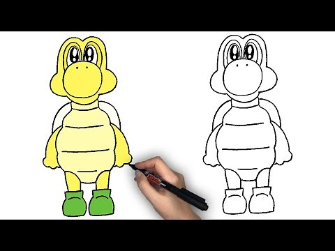 スーパーマリオのノコノコの描き方｜ How to draw Koopa Troopa #125