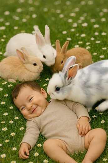 Taking a nap with the rabbit🐇💤❤️