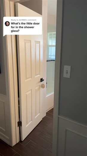 Replying to @Jts1983 Robbie being a trend setter. This was the first little shower door shower install for the guys that installed the glass doors. What do you think? #bathroomhacks #lifehacks #homedecor #hometipsandtricks