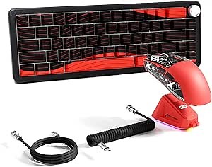 ATTACK SHARK X11 & X65 PRO HE Rapid Trigger Hall Effect Keyboard,60% Magnetic Keyboard 8K Polling Rate RGB Hot Swap,Wireless Gaming Mice with Charging Dock 22K DPI,BT/2.4Ghz/Wired,Coiled Cable-Red