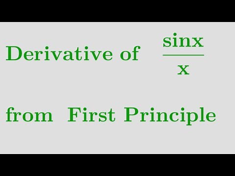 derivative of sinx/x from first principle