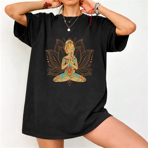 Yoga Spiritual T-shirt, Namaste Meditation Graphic Tee, Boho Lotus Aesthetic Shirt, Mindfulness Gift for Women - Etsy