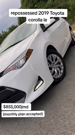 🚨 REPOSSESSED 2019 TOYOTA COROLLA LE – $855K! 🚨Price: $855,000 JMD > Repo stock must go. contact us 1876-770-8033 for more info
