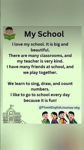 "My School - Easy Reading Passage for KidsI Kindergarten & Preschool Storytime"