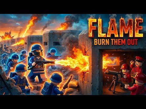 LEGO Flamethrower - BLUE vs RED Army Pillbox Assault - Epic WW2 Battle 🔥💥