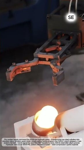 5000T Press → Robot Conveyor: Steel Cylinder at SE Sun