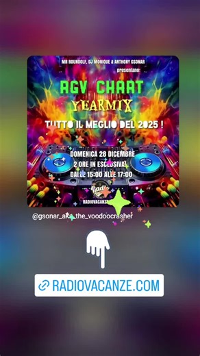 MR Roundolf, DJ Monique & Anthony Gsonar presentano: #RGVChart speciale Yearmix! 2 ore con tutto il meglio della musica dance del 2025! In onda Domenica 28 Dicembre a partire dalle 15:00 su @radiovacanze , streaming: radiovacanze.com !...🔊💥 #Dance #DanceMusic #Yearmix #TopOf2025