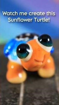 Watch me create this glass sunflower turtle! 🌻 #glass #turtle #fire #lampwork #lampworking