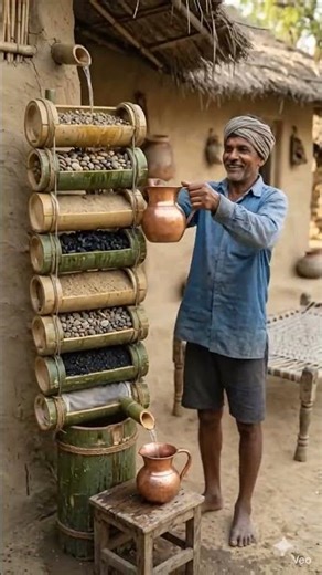 How This Village Man Built a 0-Cost Natural Water Filter! 🌿 #shorts