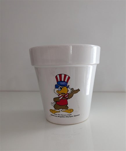 Vintage Papel Sam the Olympic Eagle Los Angeles 1984 Olympic Games Flower Pot Planter - Etsy