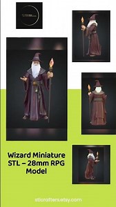 Wizard Miniature STL – 28mm RPG Model