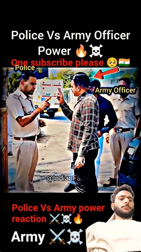 Police vs Army Officer - Real Power Showdown⚔️☠️🔥#respect #police #army #power #indianarmy #viral