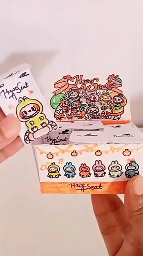 Labubu Have A Seat mini blind box unboxing|| handmad paper blind box #asmr #labubu #blindboxopening