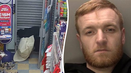 Armed robber trapped by quick-thinking shop worker during raid