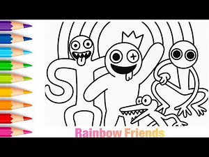 Rainbow Friends Coloring Page – Cute Rainbow Friends Characters Printable Art