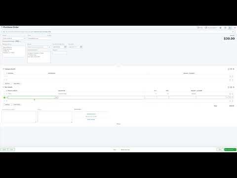How To Create a Purchase Order using QuickBooks Online