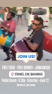 1.2K views | JOIN US TODAY!!! (Saturday, June 22) ⏰ 6:30pm  Staniel Cay, Public Beach Let’s PARTY to support St. Luke’s Clinic! FREE FOOD • FREE DRINKS • LIVE MUSIC • JUNKANOO ️ See you soon!!! 壟 | Staniel Cay Yacht Club | Facebook