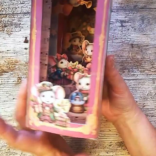 Papercraft Book Nook..make it, love it, mail it….. link in the comments #papercrafts #cardmaking #printables #junkjournaling #papercraftaddict #popupcard #handmade #diygifts #diychristmas | Emma Parrish Art