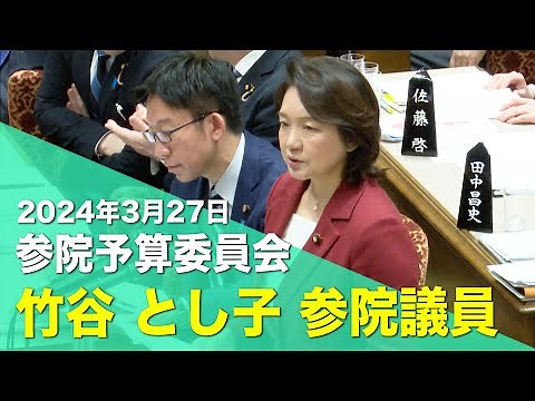 2024/03/27 参院予算委員会 竹谷とし子参院議員