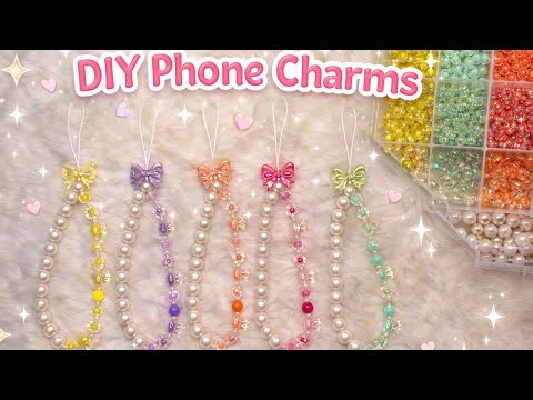 DIY Phone Charms ✨📱Cute handmade charms with colorful beads 💕Which one do you like? 🌈