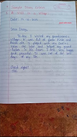 Diary Writing in English for 7th Class | Important for SA1 Exams