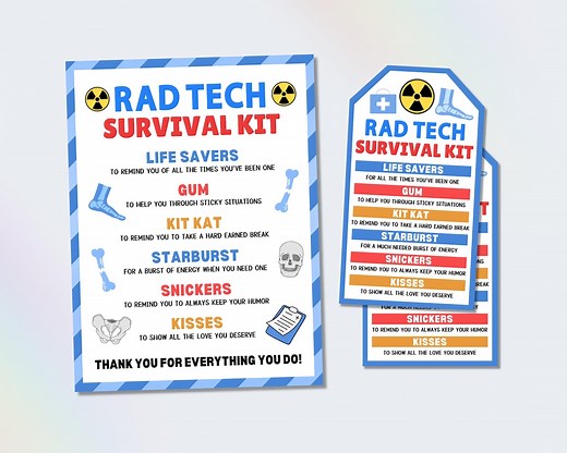 Radiologic Technologist Appreciation Gift Tag, Radiology Tech Survival Kit Tag, Gift for Xray Tech, Happy Rad Tech Week Ideas, Rad Tech Gift - Etsy