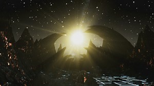 Alien world with a ground of luminous squares, loop video - Free Stock Video