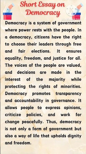 Essay on Democracy in English | Short Essay on Democracy| Short Speech on Democracy in English