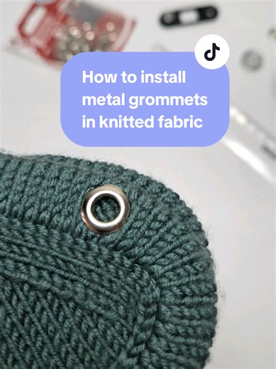 I’m sharing this tutorial after experimenting with metal hardware on a hood I knitted for my mom. That’s why I’m demonstrating everything here on a slightly silly little swatch, because I don't have the original with me anymore 😁 but I really loved how this folded edge turned out. It gives such a clean, polished finish 🤌 In this tutorial, I show how to choose the right size and how to install metal grommets in knitted fabric before finishing the folded edge. A few additional tips: – Grommets s