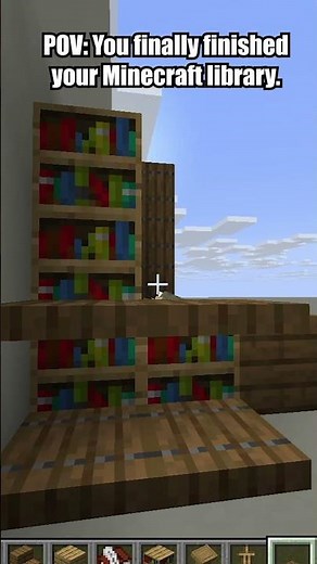 Minecraft Library Build Comparison Before & After #minecraft #tutorial #shorts