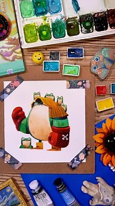 Frog ganger 🐸🐸🐸🐸 . #characterdesign #illustration #illustrationartists #watercolourpainting #characterillustration #illustration_daily #illustration_best #character | 1 1 1