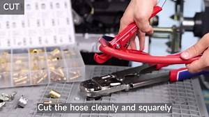 iCrimp Heavy Duty Air Hose Crimper Kit for 19/32" to 25/32" ID Ferrules with 7 Interchangeable Jaws & Cutter- Repair Tool for Rubber, Air&Torch Hoses