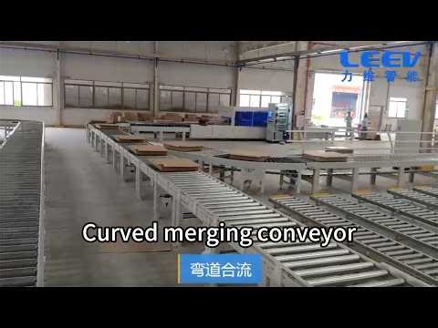 Curved Merging Conveyor Packaging Line | Automated Carton Handling & Case Sealing System