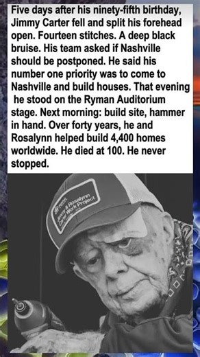 At 95, He Refused to Quit: Jimmy Carter’s Incredible Legacy 🔨❤️
