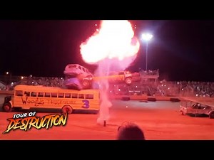 INSANE LIMO JUMP OVER SCHOOL BUS - Tour of Destruction @ Ocala Speedway
