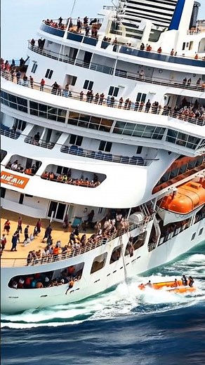Cruise Ship Tilts and Slowly Sinks Into the Sea