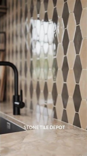 Watch how a hexagon backsplash transforms this kitchen
