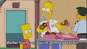 103K views · 1.6K reactions | You walk in to work and there are free donuts but you can only choose one:  Chocolate frosted  Maple Bar  Plain Which do you go for? | The Simpsons | Facebook
