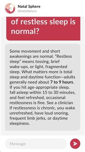 How many hours of restless sleep is normal?