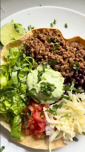 Baked Crispy Tortilla Taco Bowl 🌮 #tacomadness #tacolife #tacostuesday #cincodemayo