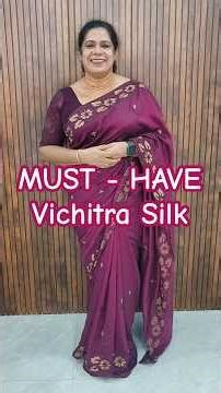 F1115 | Must-Have Vichitra Silk 💫 | Golden Thread Work | Elegant & Easy Drape | Premium Look