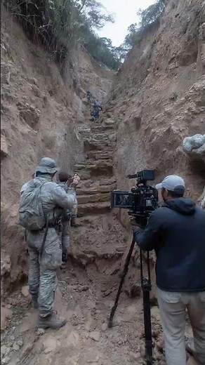 Landslide Reveals Stairway Cut Directly Into Bedrock