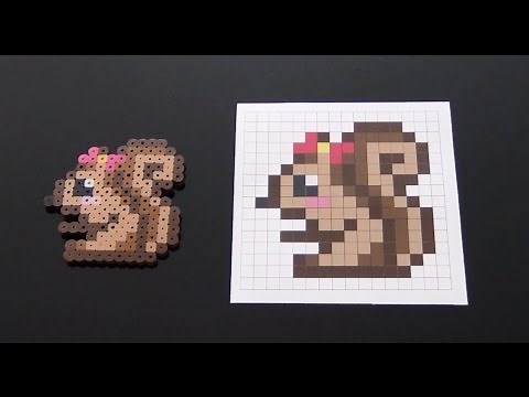 How to Make a Cute Perler Bead Squirrel with Bow