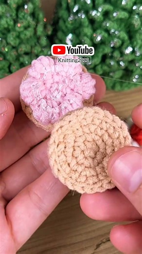 Crochet cake making. Take 5 minutes to knit video tutorial. Raspberry cake 🍰