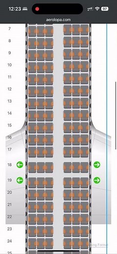 EasyJet A321-NEO seat map with premium economy and economy seats